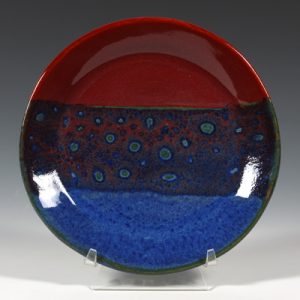 SW-100 Blue Surf under SW-119 Cinnabar Stoneware Combination