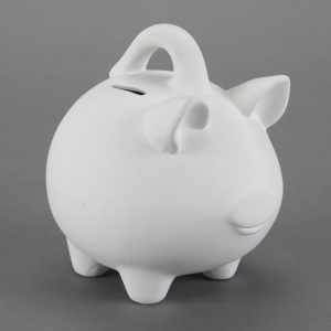 Ceramic Bisque Piggy Bank w/Handle - Case of 6
