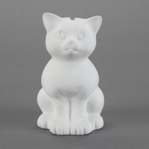 Ceramic Bisque Sitting Kitty Bank - Case of 6