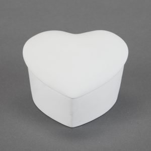 Ceramic Bisque Slant Heart Box - Case of 6
