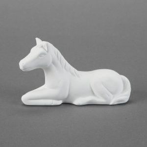 Ceramic Bisque Cute Laying Horse