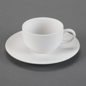 Ceramic Bisque Tea Cup & Saucer - Case of 6