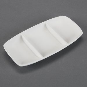 Ceramic Bisque Geometrix Divided Dish - Case of 6 - Special