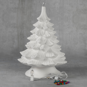 Ceramic Bisque Christmas Tree - 17 inch with base