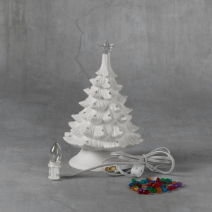 Ceramic Bisque Christmas Tree - 8 inch with base