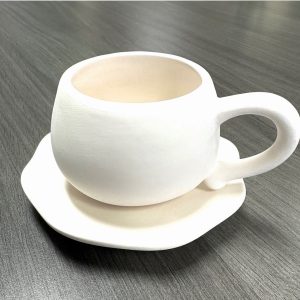 Ceramic Bisque Child Teacup & Saucer- Case of 12