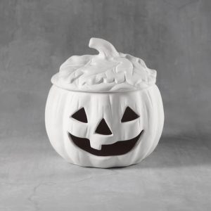Ceramic Bisque Pumpkin Box with cut out