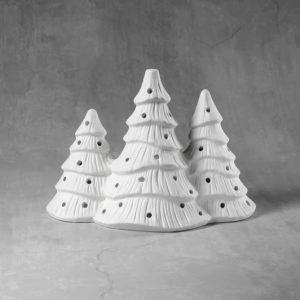 Ceramic Bisque Triple Tree Lantern - Case of 4