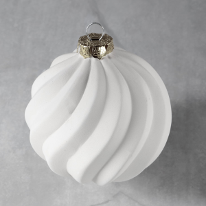 Ceramic Bisque Swirl-Twist Ornament