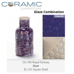 Royal Fantasy CG785 over Oyster Shell EL101 Glaze Combination