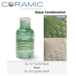 Turtle Shell EL131 over Oyster Shell EL101 Glaze Combination