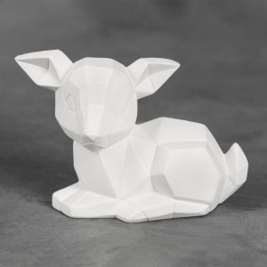 Ceramic Bisque Fawn Facetini - Case of 6