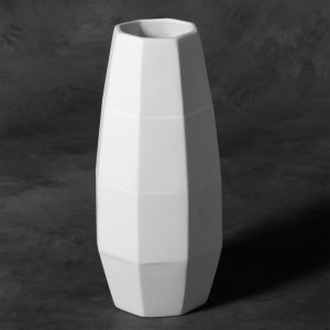 Ceramic Bisque Faceted Vase