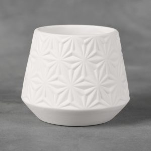 Ceramic Bisque Geometric Container