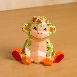 Ceramic Bisque Monkey Facet-ini - Case of 6