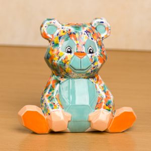 Ceramic Bisque Teddy Bear Facet-ini - Case of 6