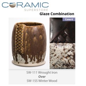 Wrought Iron SW-111 over Winter Wood SW-155 Stoneware Combination