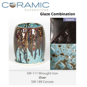 Wrought Iron SW-111 over Cenote SW-189 Stoneware Combination