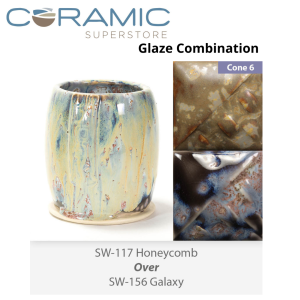 Honeycomb SW117 over Galaxy SW156 Stoneware Combination