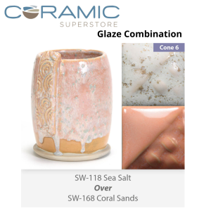 Sea Salt SW118 over Coral Sands SW168 Stoneware Combination