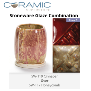Cinnabar SW-119 over Honeycomb SW-117 Stoneware Glaze Combination