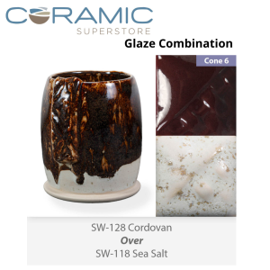 Cordovan SW-128 over Sea Salt SW-118 Stoneware Combination