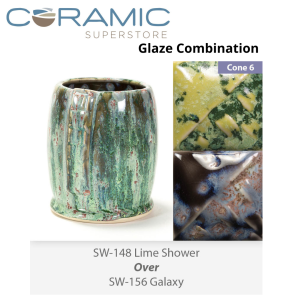 Lime Shower SW148 over Galaxy SW156 Stoneware Combination