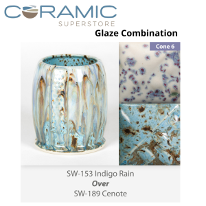 Indigo Rain SW153 over Cenote SW189 Stoneware Combination