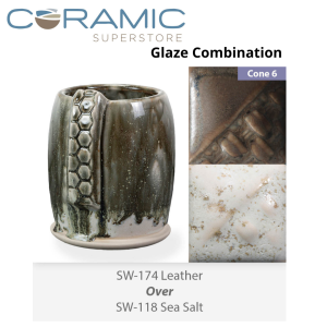 Leather SW-174 over Sea Salt SW-118 Stoneware Combination