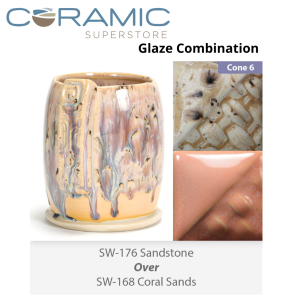 Sandstone SW176 over Coral Sands SW168 Stoneware Combination