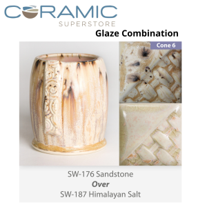 Sandstone SW-176 over Himalayan Salt SW-187 Stoneware Glaze Combination