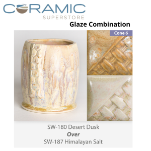 Desert Dusk SW-180 over Himalayan Salt SW-187 Stoneware Glaze Combination