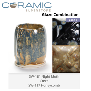 Night Moth SW181 over Cenote SW189 Stoneware Combination