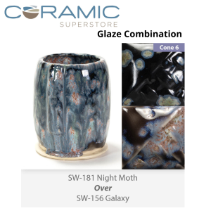 Night Moth SW181 over Galaxy SW156 Stoneware Combination