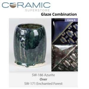 Azurite SW-186 over Enchanted Forest SW-171 Stoneware Combination