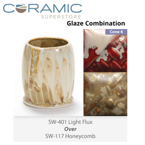 Light Flux SW-401 over Honeycomb SW-117 Stoneware Combination