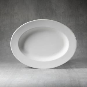 Ceramic Bisque Oval Rim Platter - Case of 4