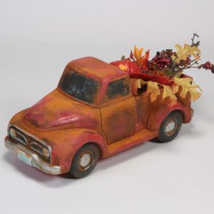 Ceramic Bisque Vintage Truck Container