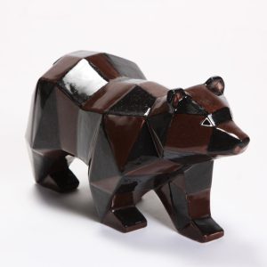 Ceramic Bisque Faceted Bear