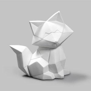 Ceramic Bisque Fox Facet-ini - Case of 6
