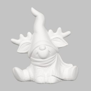 Ceramic Bisque Reindeer Gnome
