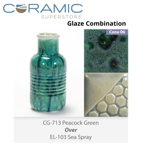 Peacock Green - CG713 over Sea Spray EL103 Glaze Combination