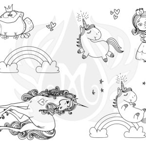 Princess and Unicorns Designer Silk Screen
