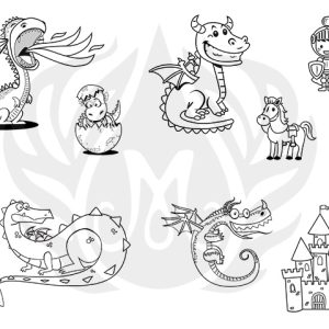 Cute Dragons Designer Silk Screen