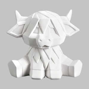 Ceramic Bisque Highland Cow Facet-ini