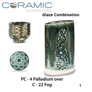 Palladium PC-04 over Fog C-22 Pottery Cone 5 Glaze Combination