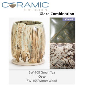 Green Tea SW-108 over Winter Wood SW-155 Stoneware Combination
