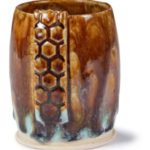 SW-150 Celadon Bloom Under SW-203 Root Beer Stoneware Combination