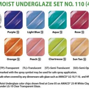 Set 110 Semi-Moist Amaco Underglaze Set