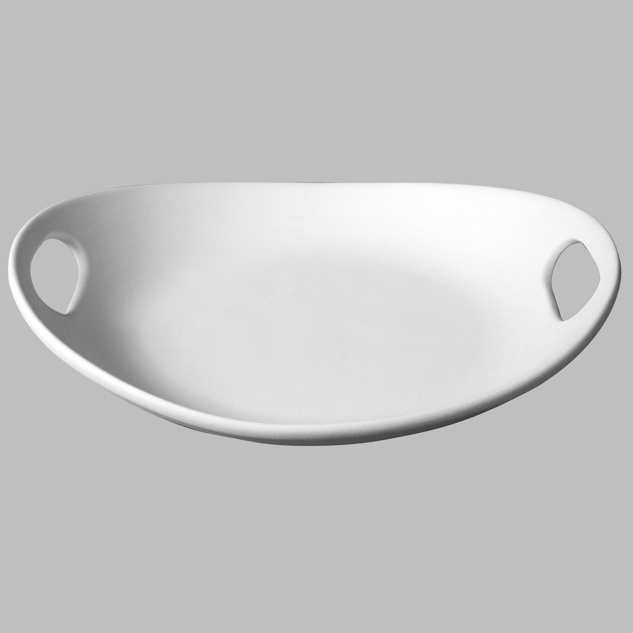 Ceramic Bisque Ready to Paint Ceramic Bisque Handled Platter MB1307
